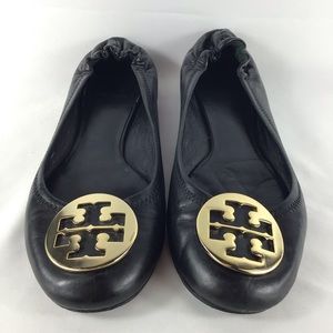 💙 TORY BURCH Ballerina Flats Gold Logo